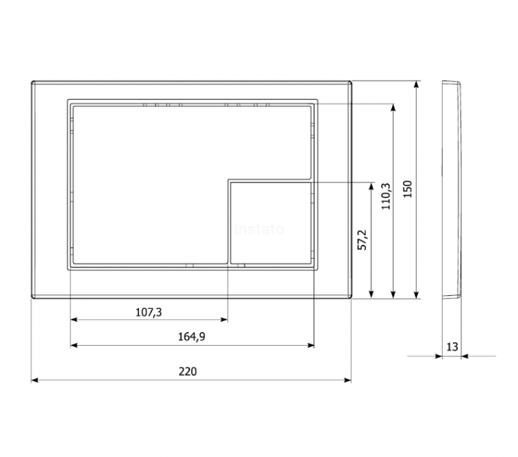 wymiary przycisku cersanit chromowany