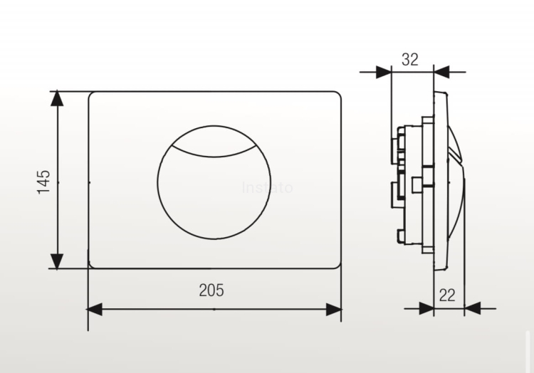 rysunek techniczny przycisk sanit