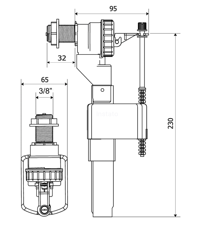 zawór do spłuczki 3/8"